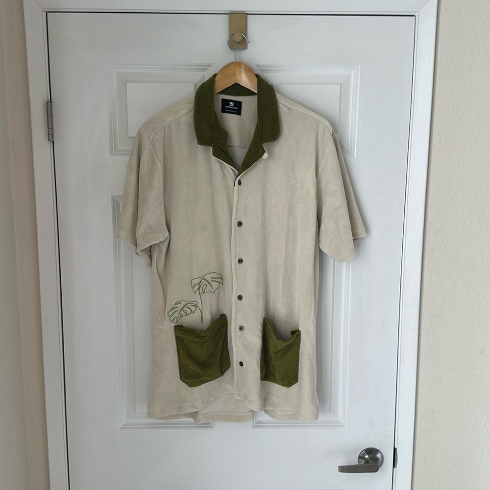 Standard Issue - oversized terry cloth pool shirt - size small